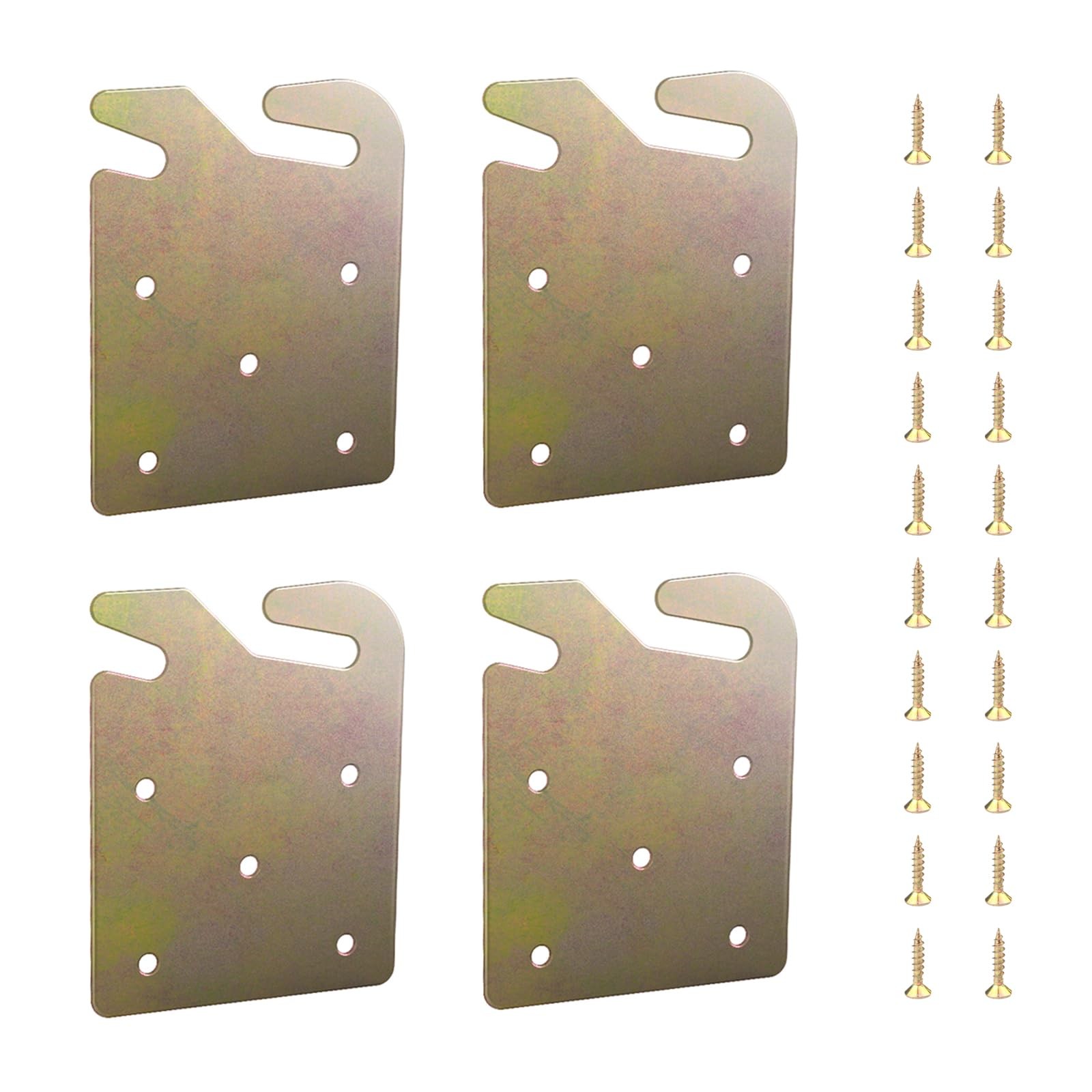 Bed Frame Brackets 4PCS Wood Hardware Universal King, Yellow