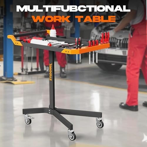 Adjustable Work Bench,Work Benches for Garage,Tool Cart On Wheels,Mobile