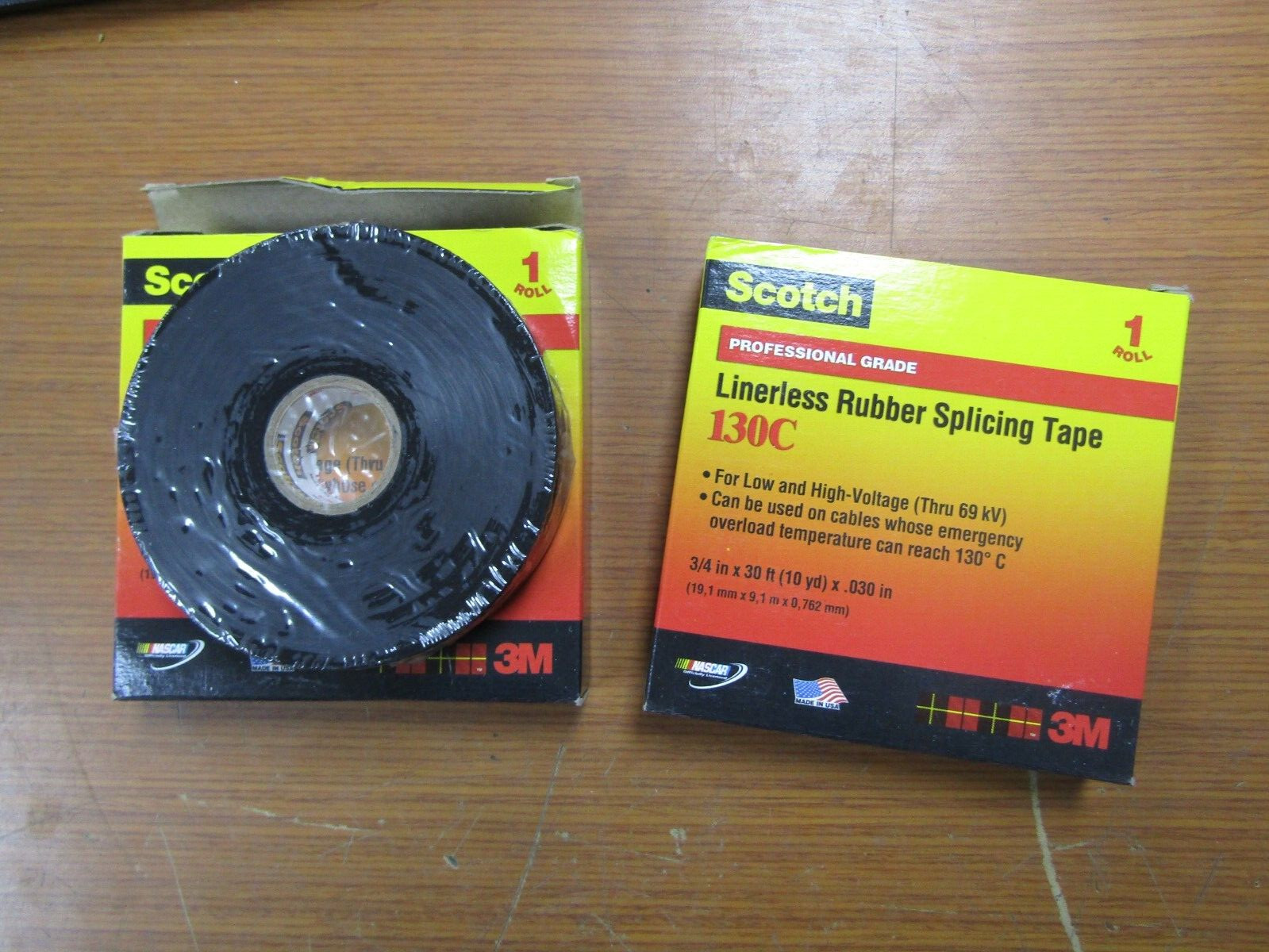 💥2) NEW SCOTCH LINERLESS RUBBER SPLICING TAPE 3/4" x 30' 130C
