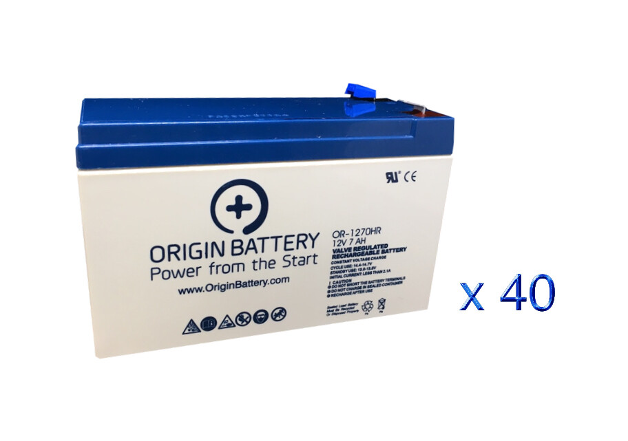 Minuteman EDBP10000T Battery Replacement Kit - 40 Pack 12V 7AH High-Rate