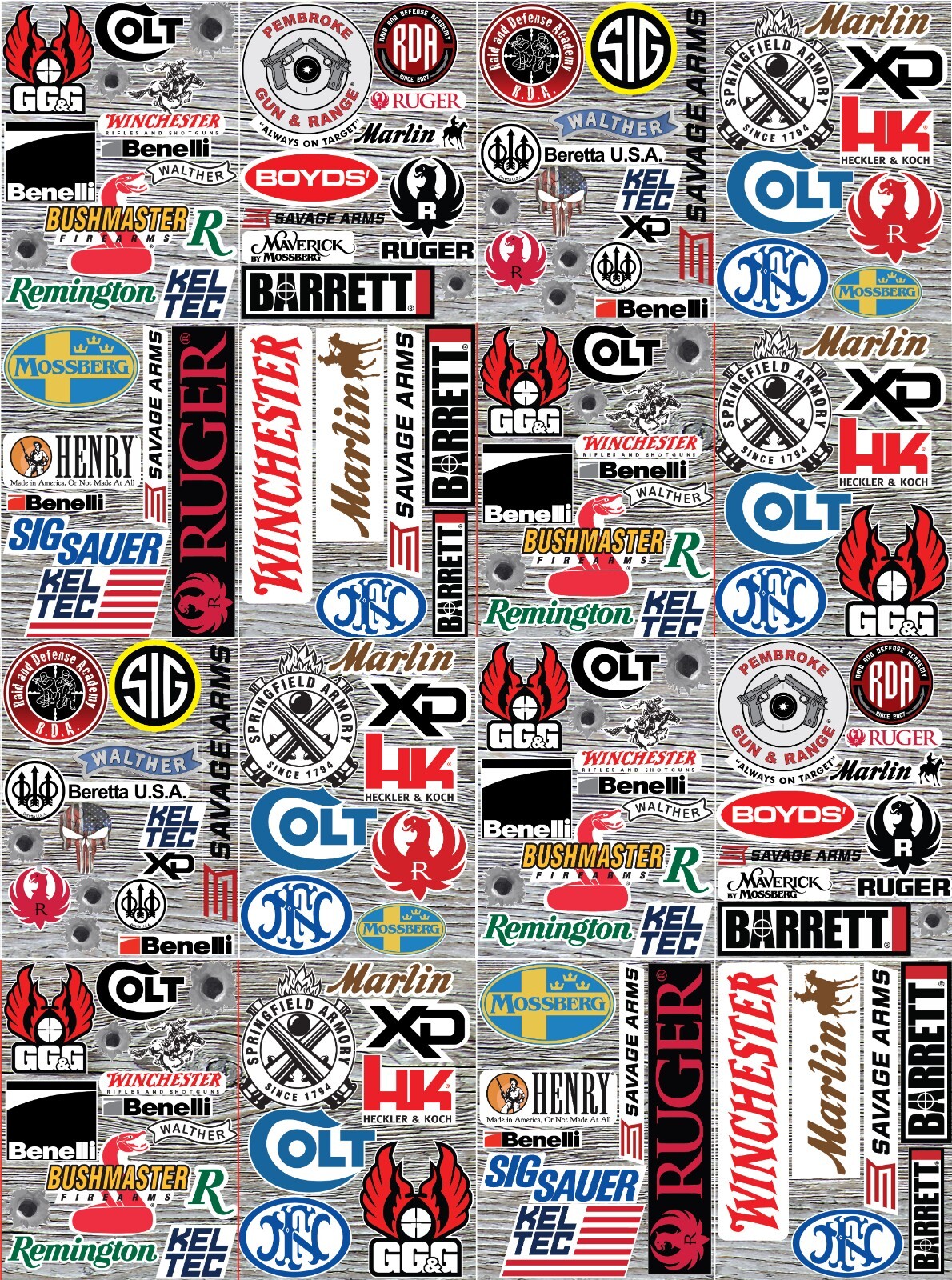 GUN SAFE Hunting Rifle Pistol Military Decal Sticker Pack - Lot of 30 9mm AR