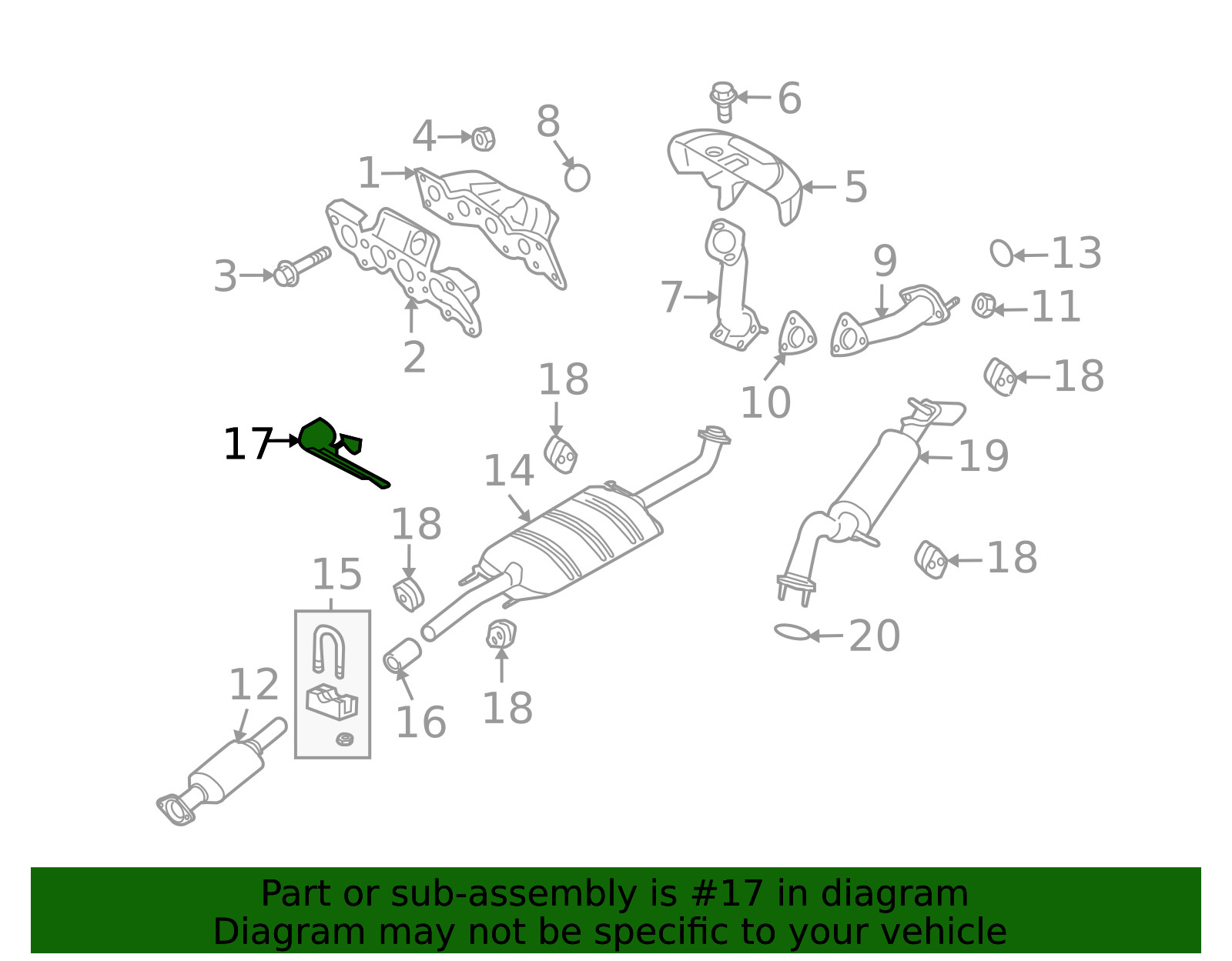 Genuine Ford Exhaust Bracket 5L8Z-5A204-AA