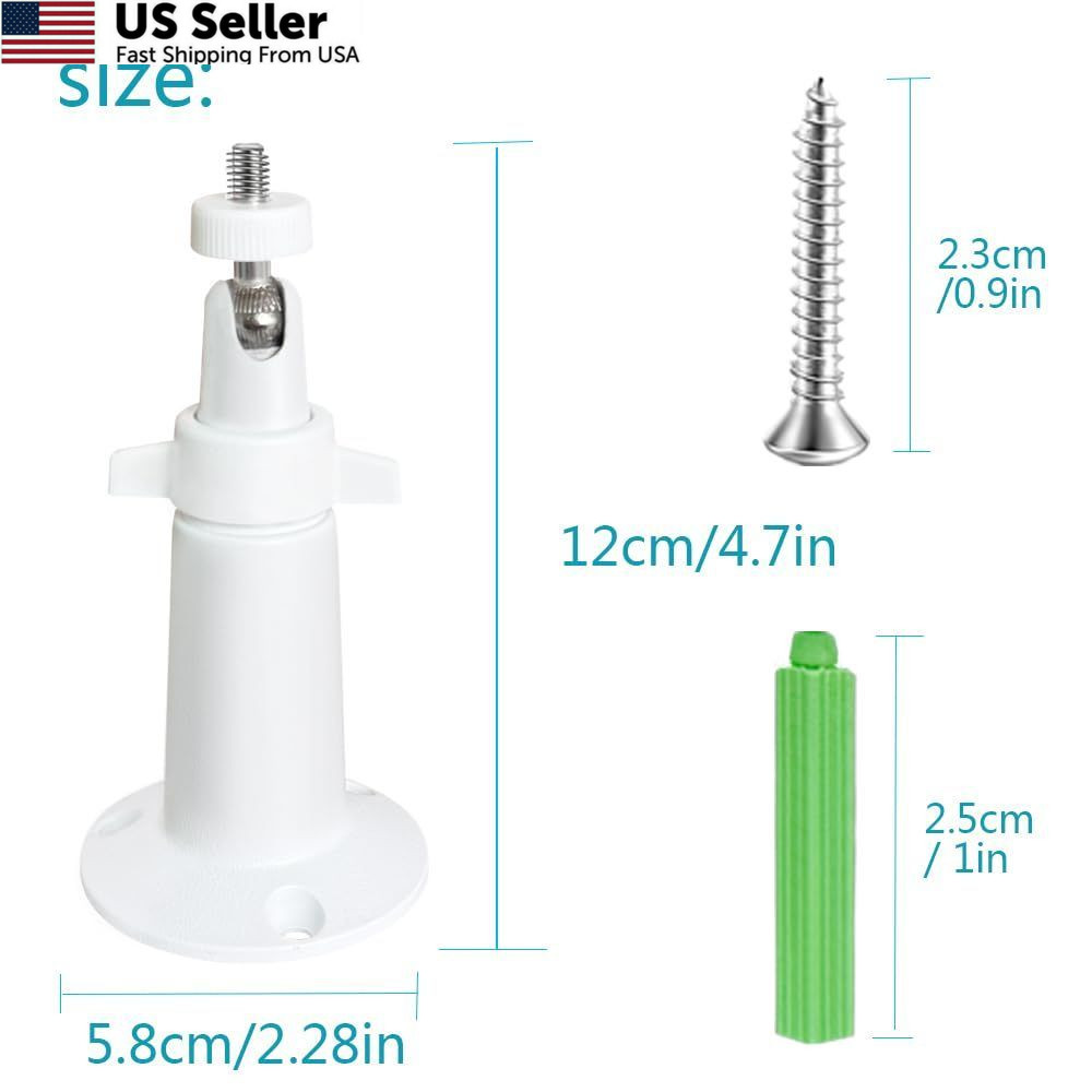Adjustable Metal Wall Mount Compatible with Arlo, Arlo Pro White