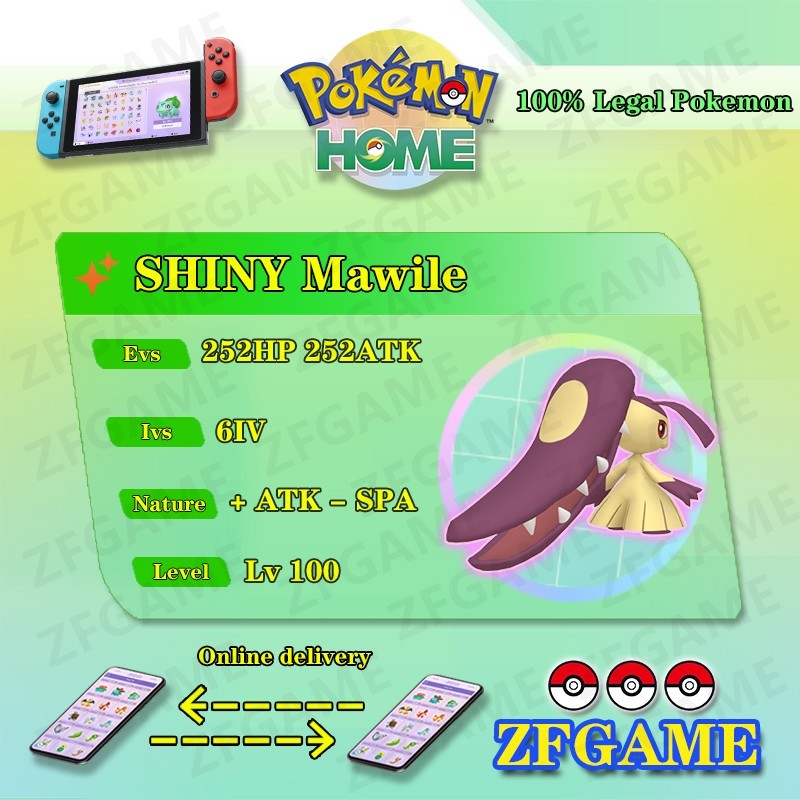 ✨6IV SHINY Mawile + EVS🚀 POKEMON HOME✨Champions✨Online delivery⚡