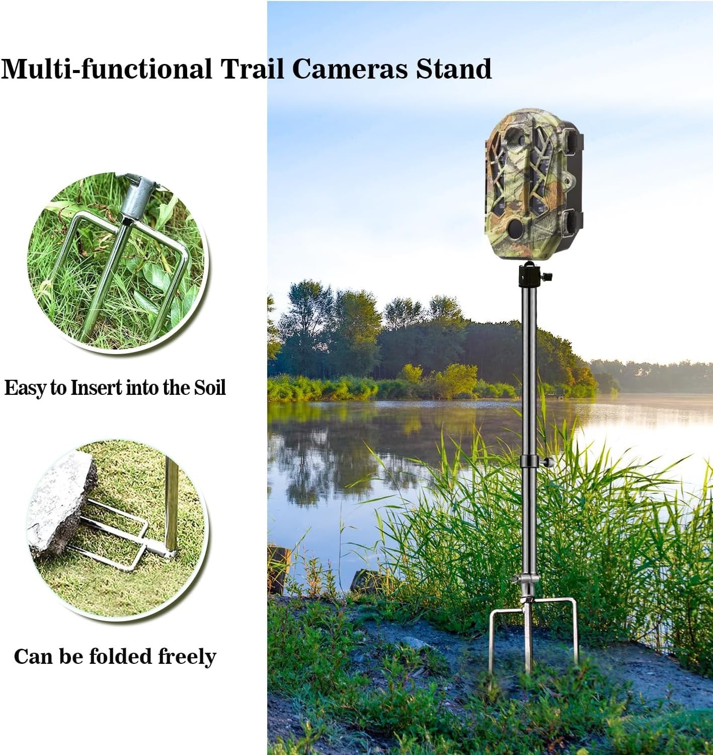 Adjustable 360° Camera Mounting Bracket - Stainless Steel, 2 Pack Included