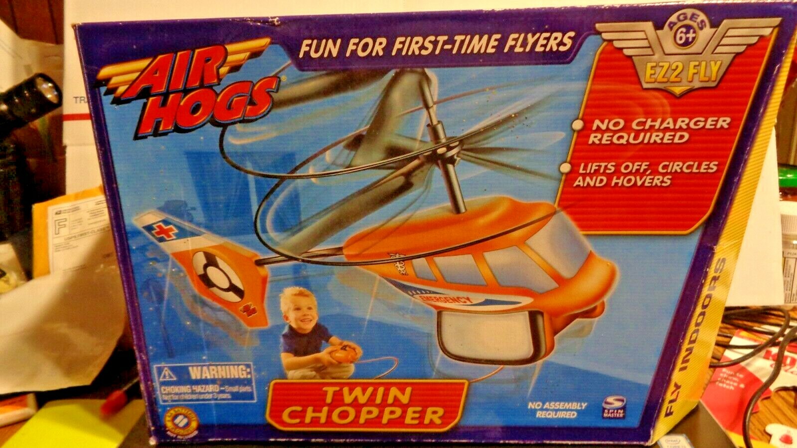 Rare Air Hogs Twin Chopper Air EZ2 Fly W/BOX   WORKS