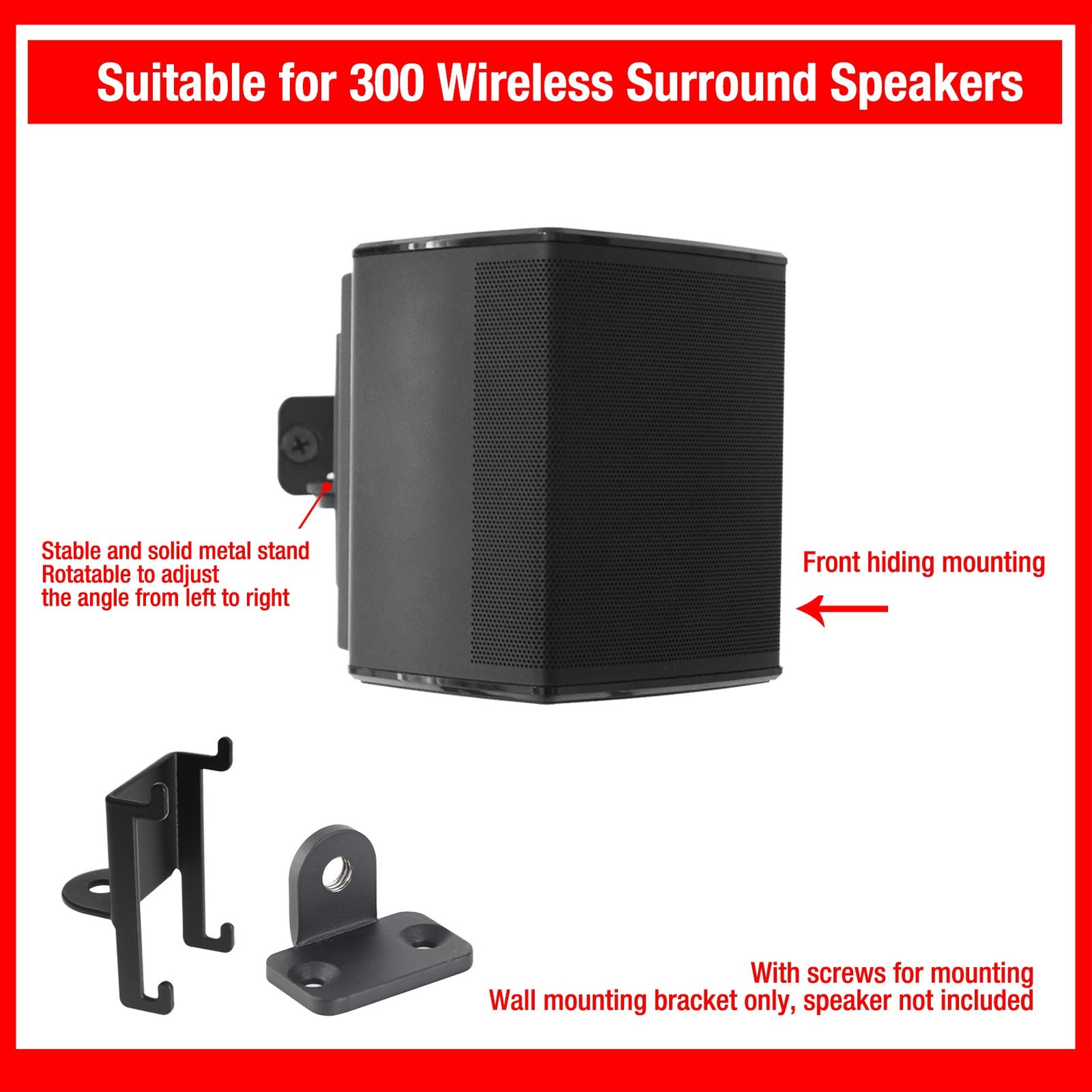 Metal Speaker Wall Mount Bracket Wall Fixed Stand Set For 300 Wireless Surround