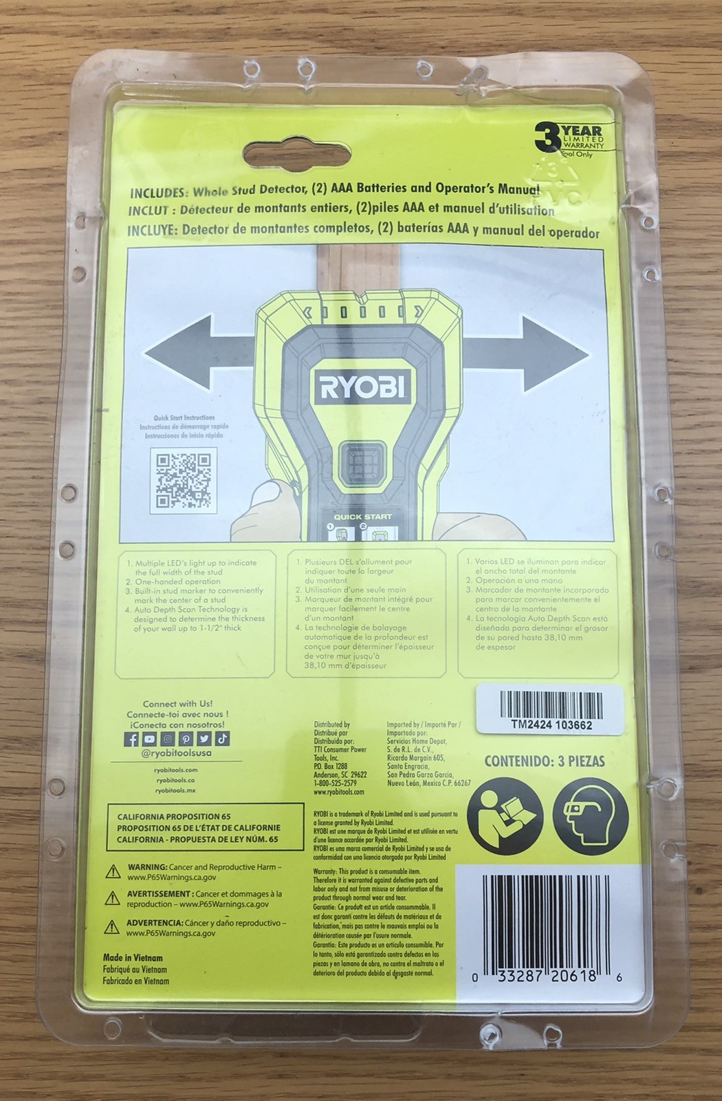 Ryobi Whole Stud Detector - ESF5002 - Stud Finder