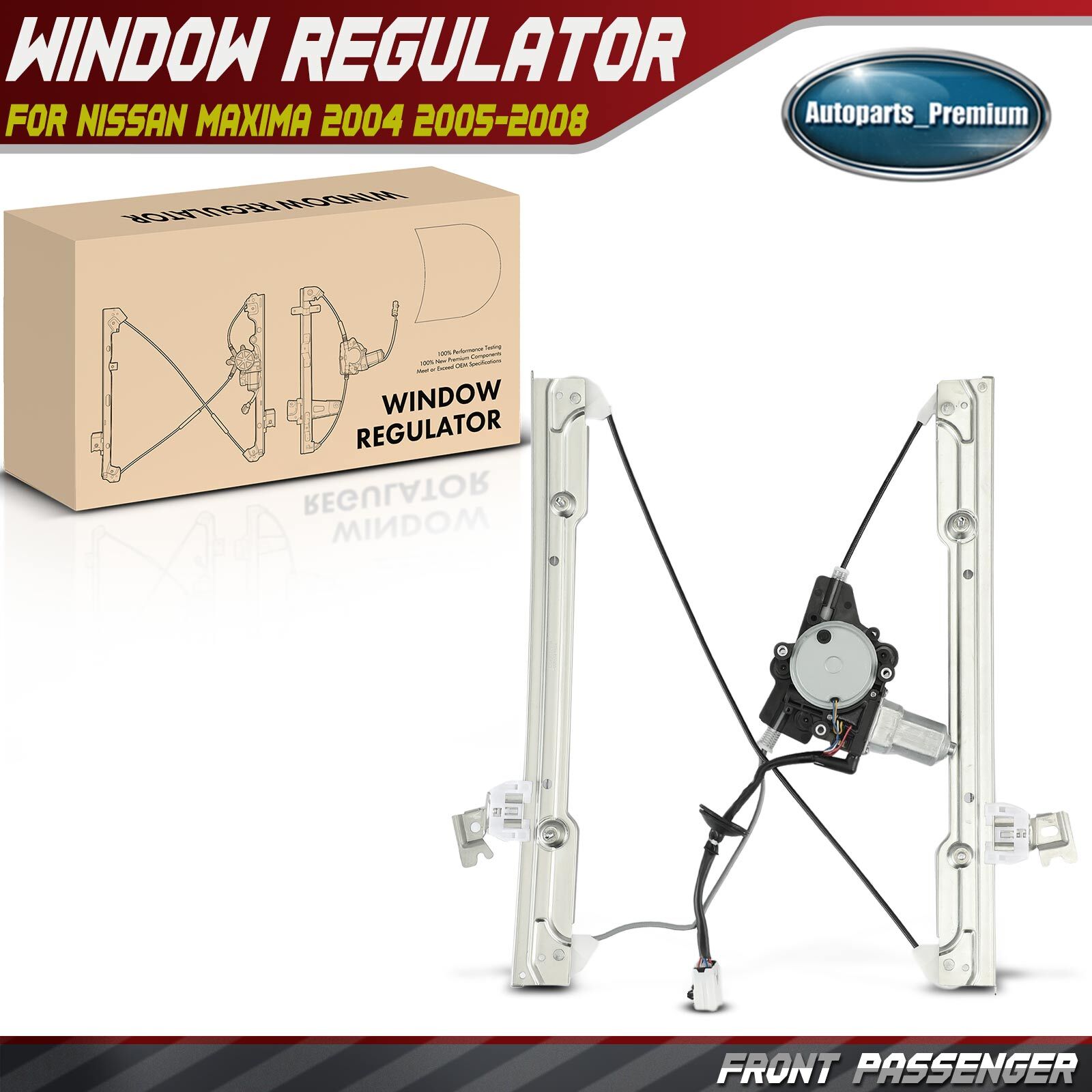 Front Passenger Side Power Window Regulator w/ Motor for Nissan Maxima 2004-2008
