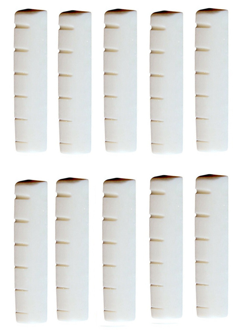 10x Bone Guitar Nut 1 3/4" (45mm) Luthier Saddle Bridge White