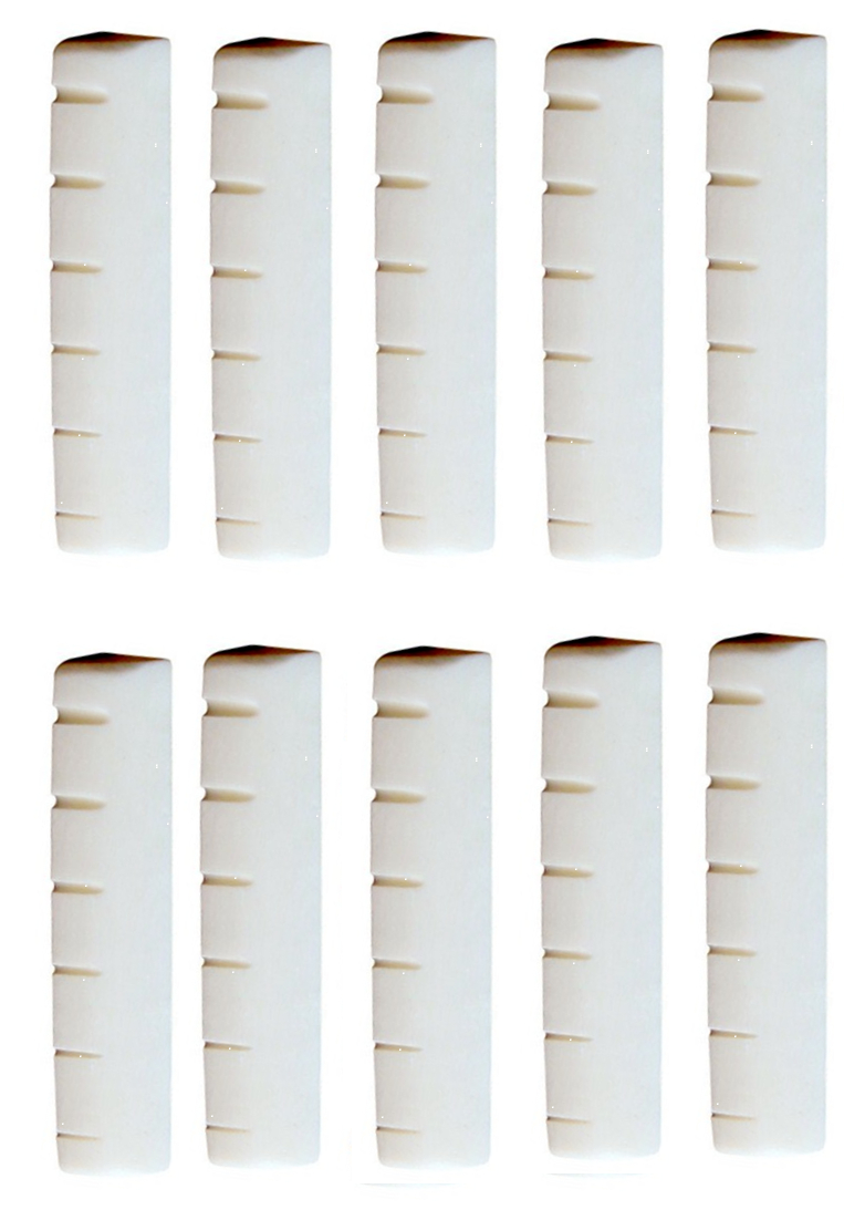 10x Guitar Bone Nut 45x6x9mm for Folk Luthier String Acoustic Saddle Bridge