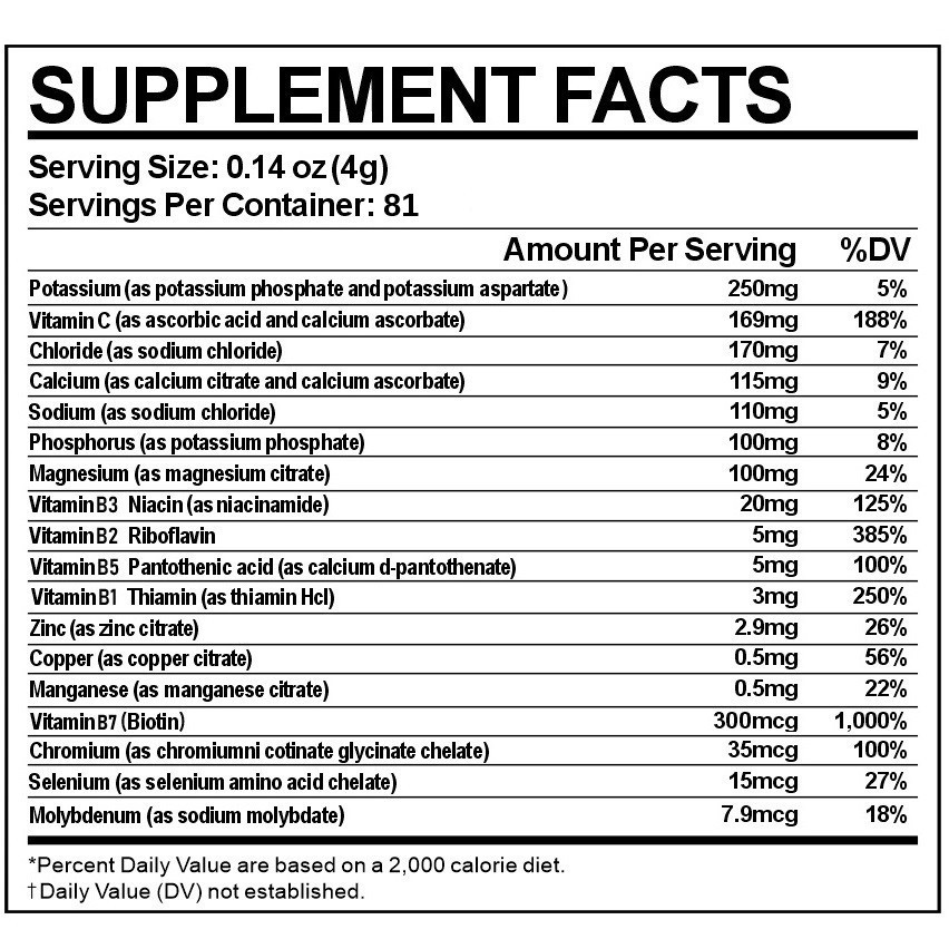 Electrolyte Complex Hydration Powder | 12 Minerals + 6 Vitamins | Peach Bellini