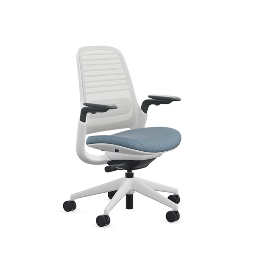 Steelcase Series 1 Office Chair Seagull Frame & Back Storm Cloud Billard Fabric