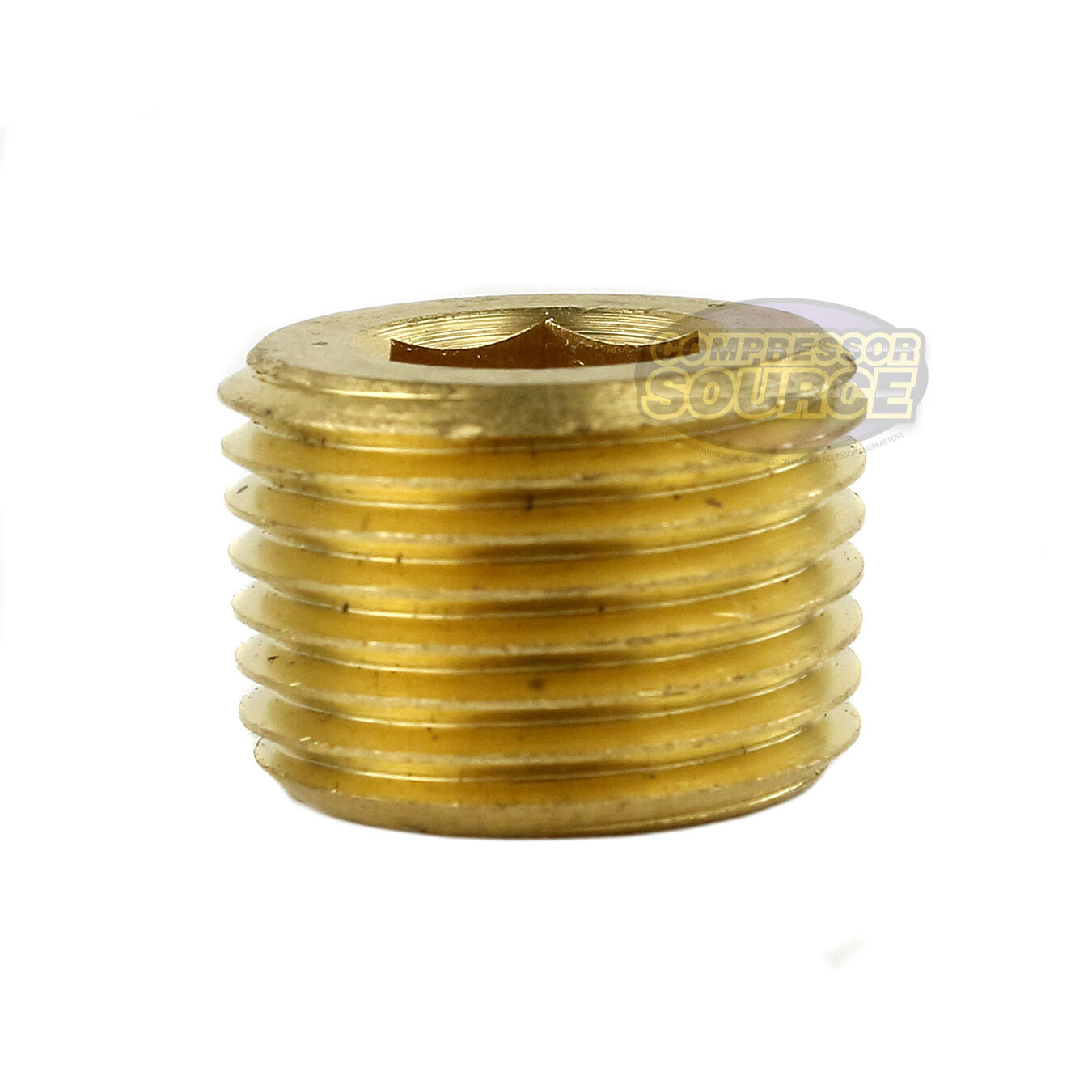 3/8" Solid Brass Male NPT Thread Allen Head Pipe Plug Hex Socket 50135 2-Pack