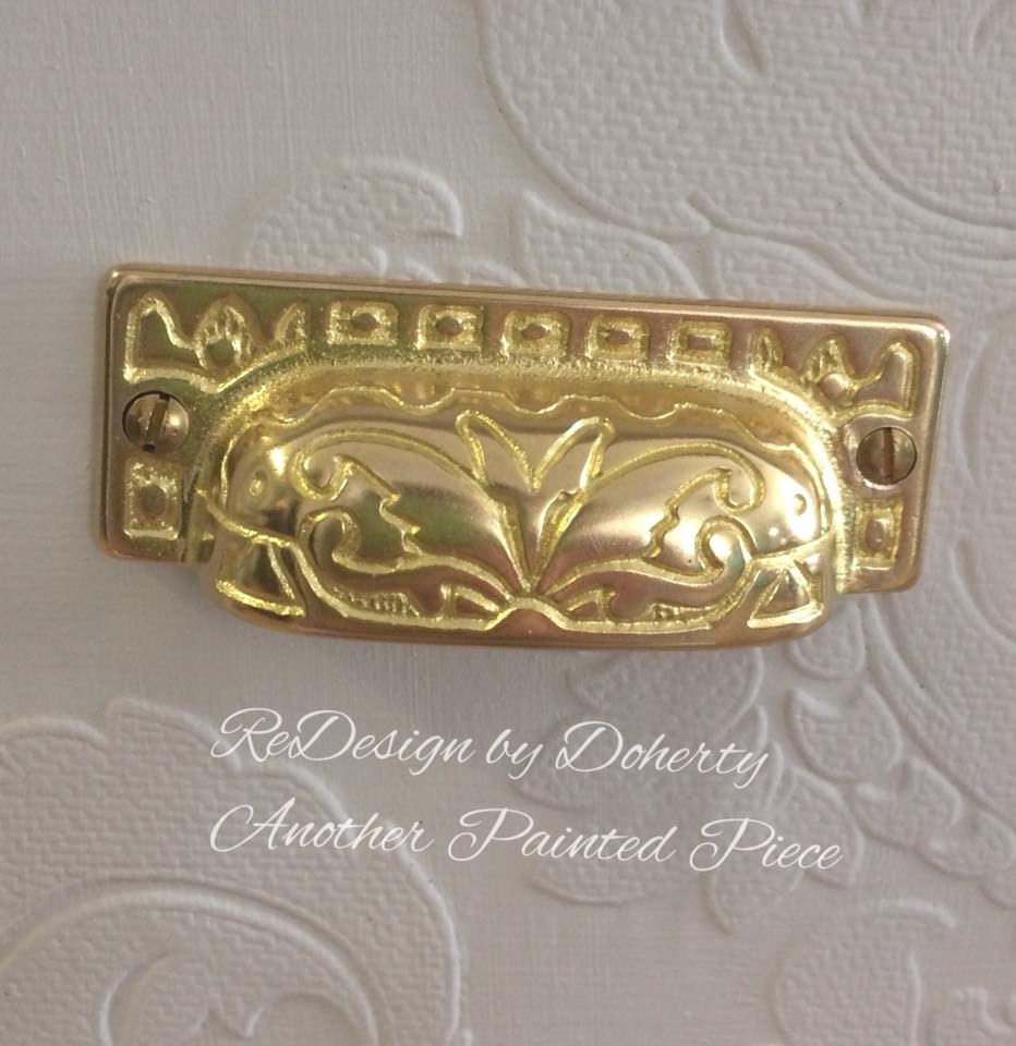 2-7/8" Eastlake Solid Cast Bin Pull - Ready to Patina Polished Brass