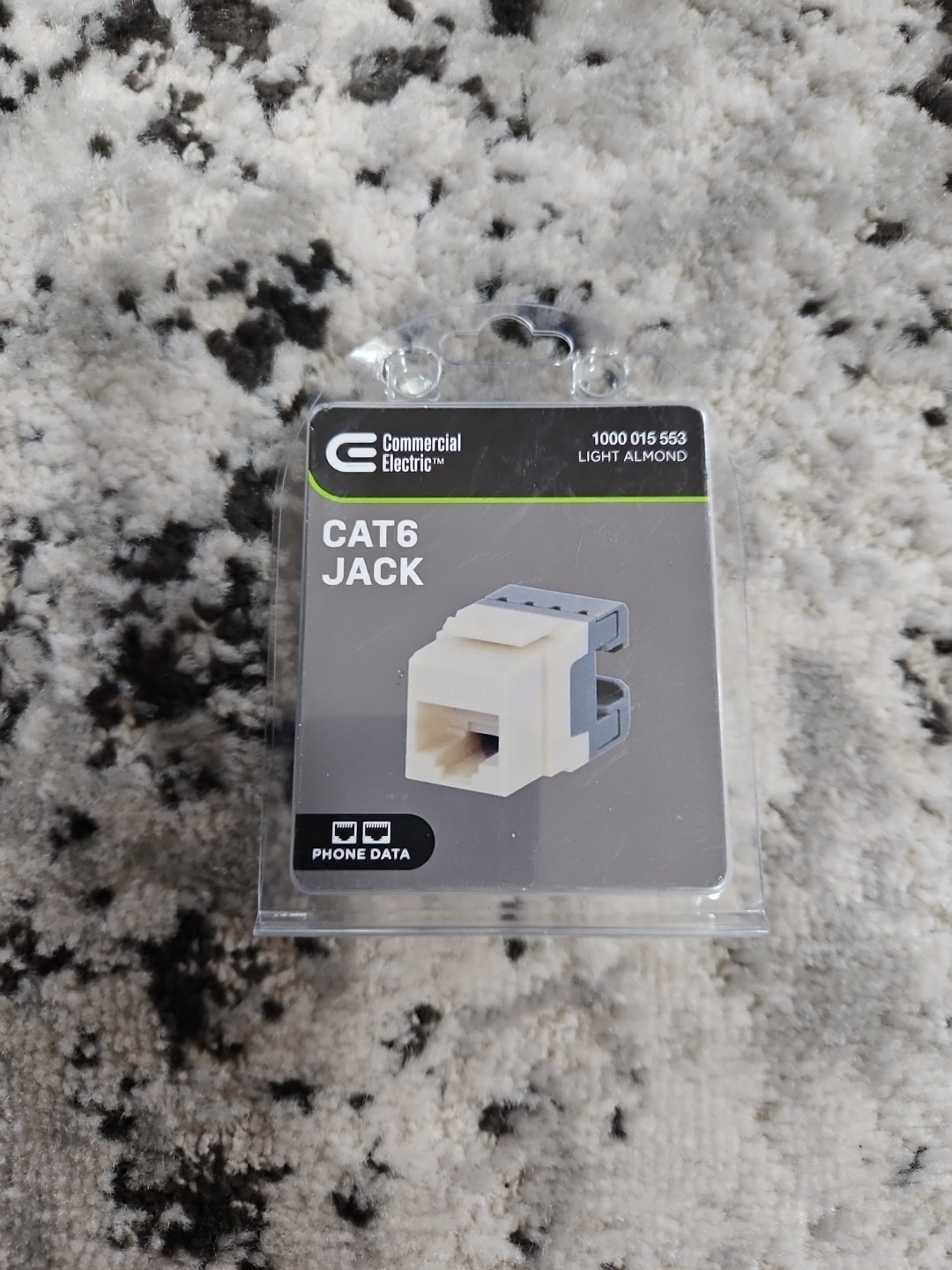 Commercial Electric Category 6 Jack - Light Almond - New 1000015553
