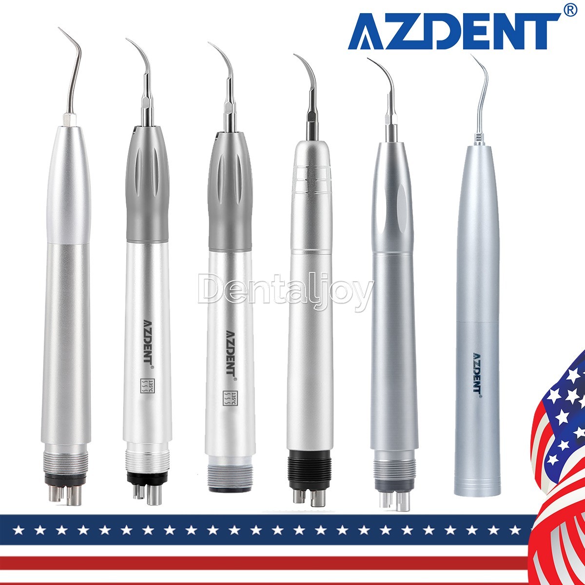AZDENT Dental Ultrasonic Air Perio Scaler Handpiece Hygienist 2 /4Holes 3 Tips