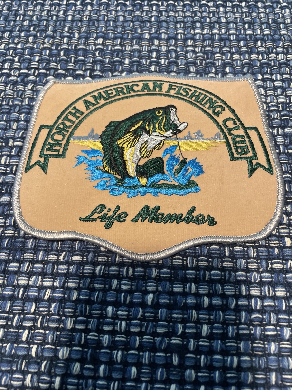 New North American Fishing Club Life Member Patch Fisherman,6”x5”. Brand new.
