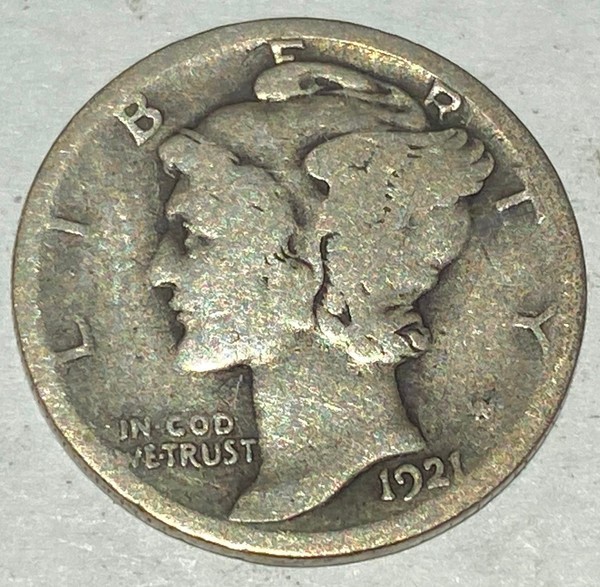 1921 D Mercury Dime Free Shipping Fine + #3