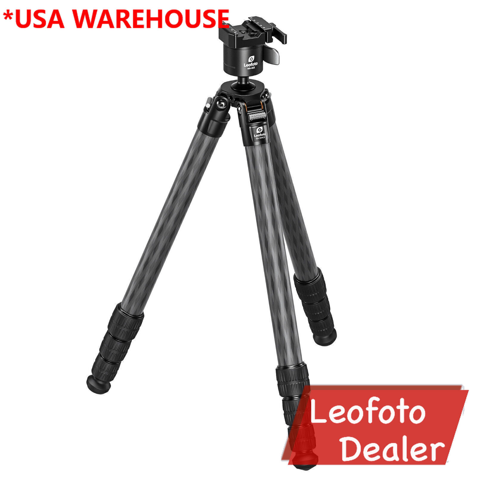 Leofoto SA-324CX+MA-40X Arca&Picatinny Clamp Outdoors Tripod Rapid Lock Ballhead