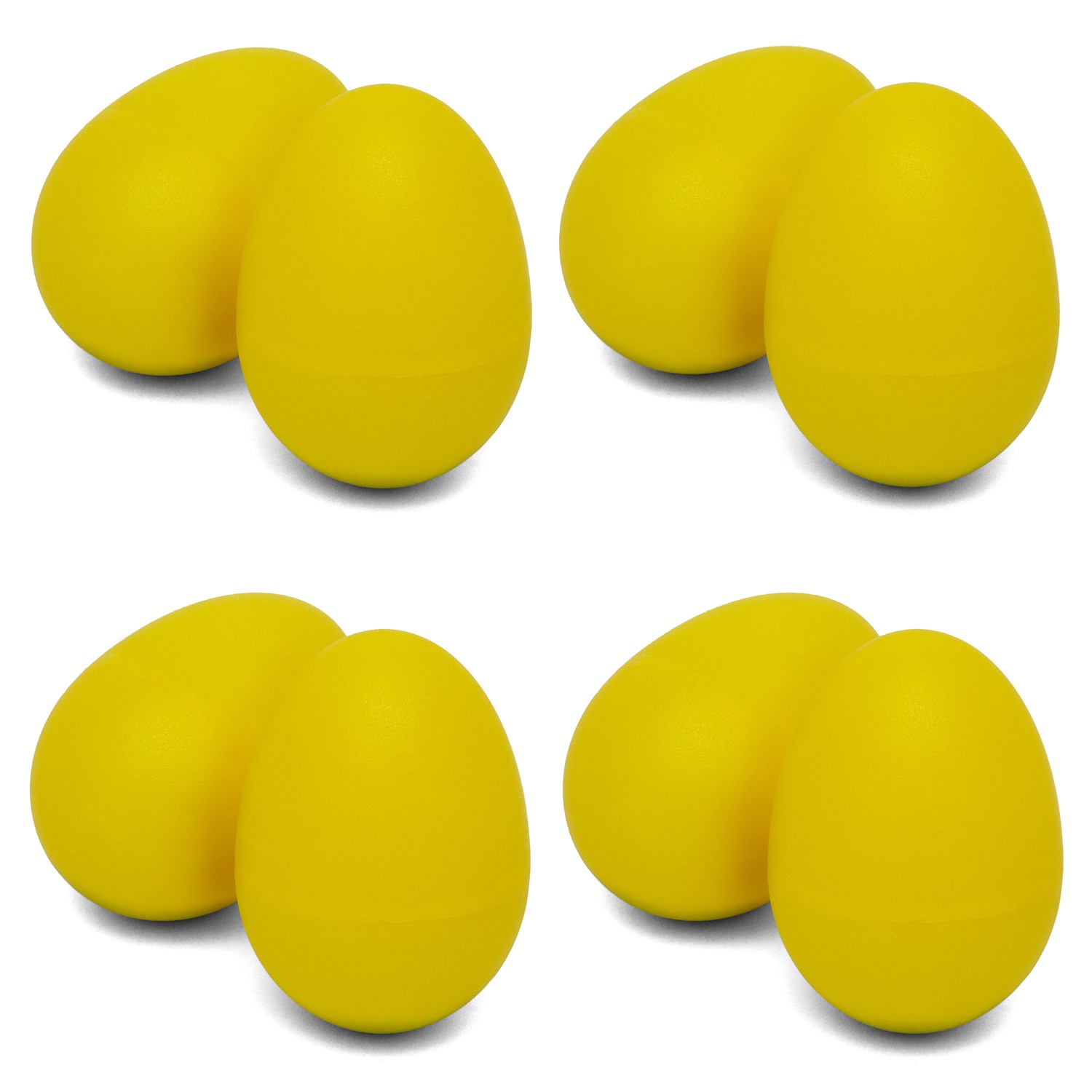 Tiger 4 Pairs of Yellow Plastic Egg Shakers