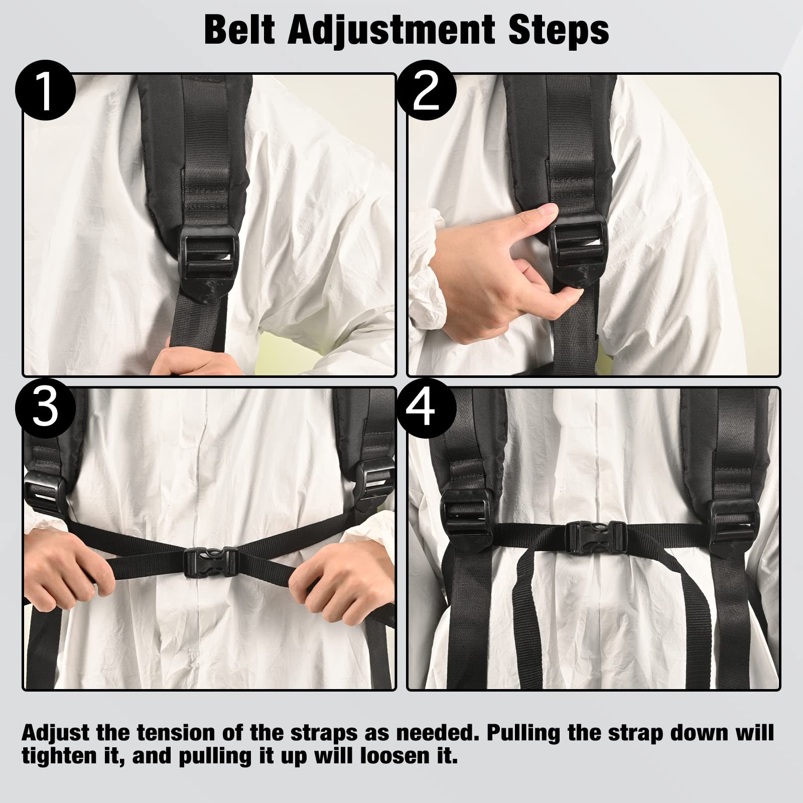 WOEKBON Backpack Sprayer Replacement Straps Adjustable, Black