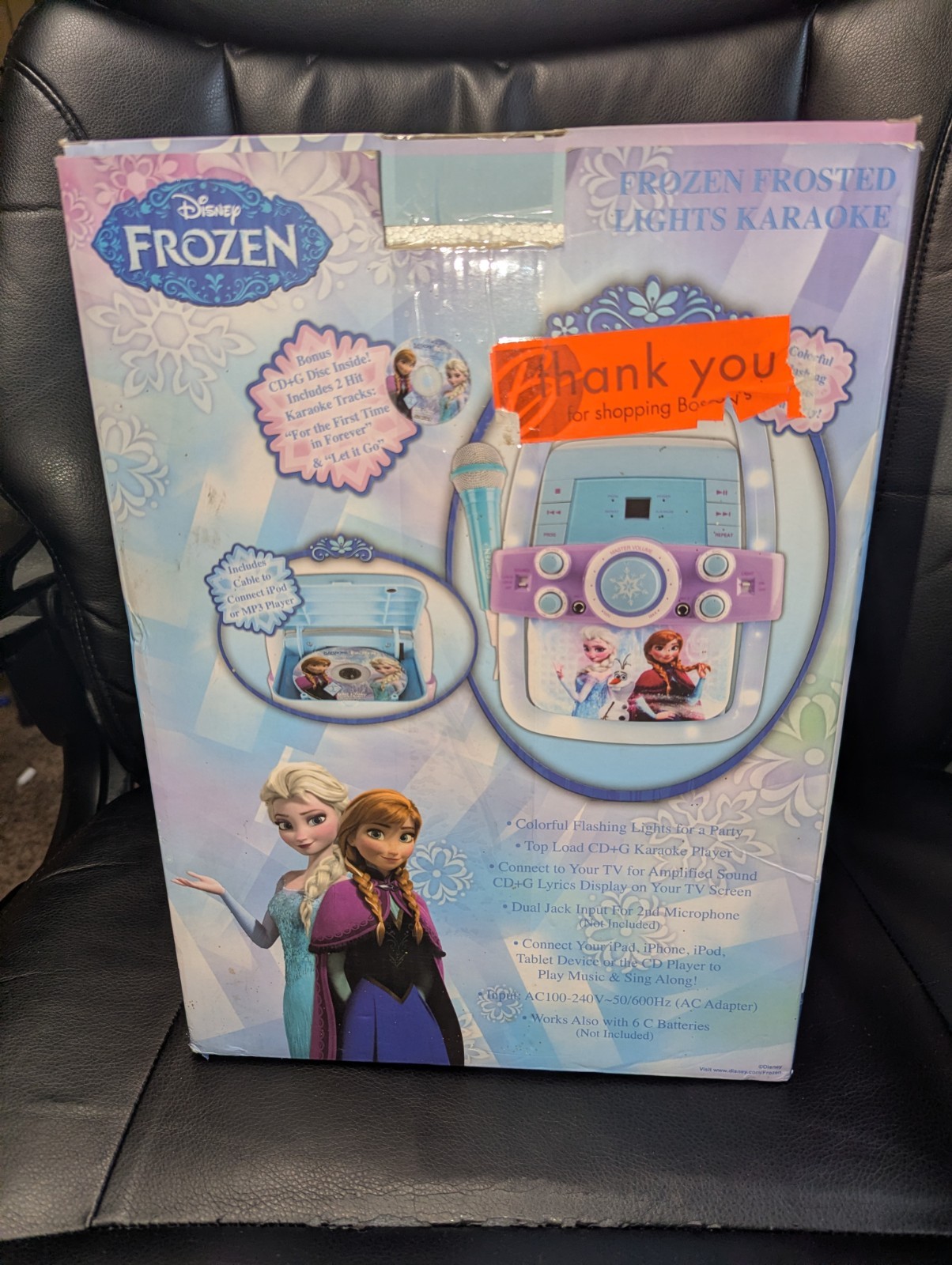 Frozen Flashing Lights Karaoke Machine NEW Complete In BOX