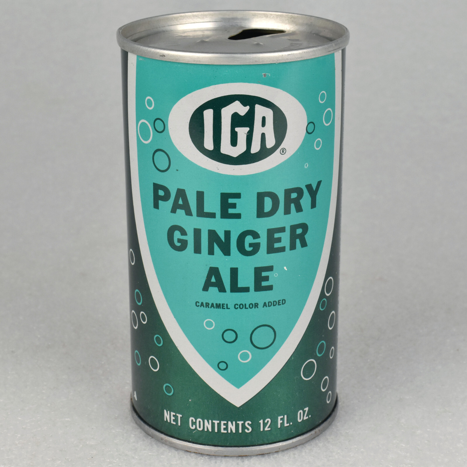 VTG 1970s IGA Pale Dry Ginger Ale Soda Pop Can 12oz Straight Steel Chicago IL