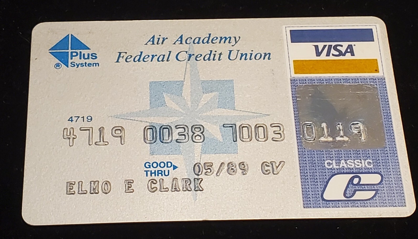 Visa Classic ~ Air Academy Federal Credit Union credit card ~exp May 1989~ cb155