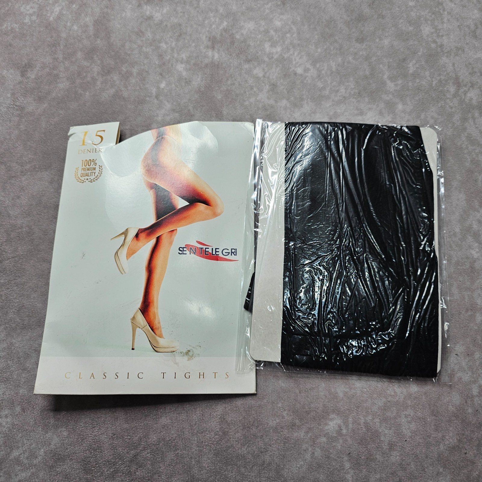 Sentelegri Vanessa 15 Denier Women’s Tights Size M Black Sheer Classic