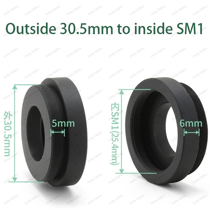 30.5mm External to SM1 Internal Microscope Objective Adapter Ring