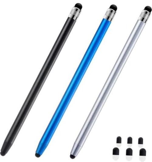 Stylus Pen for Touchscreen, 3pcs Stylus Pen for iPad 3 Black SIlver Blue