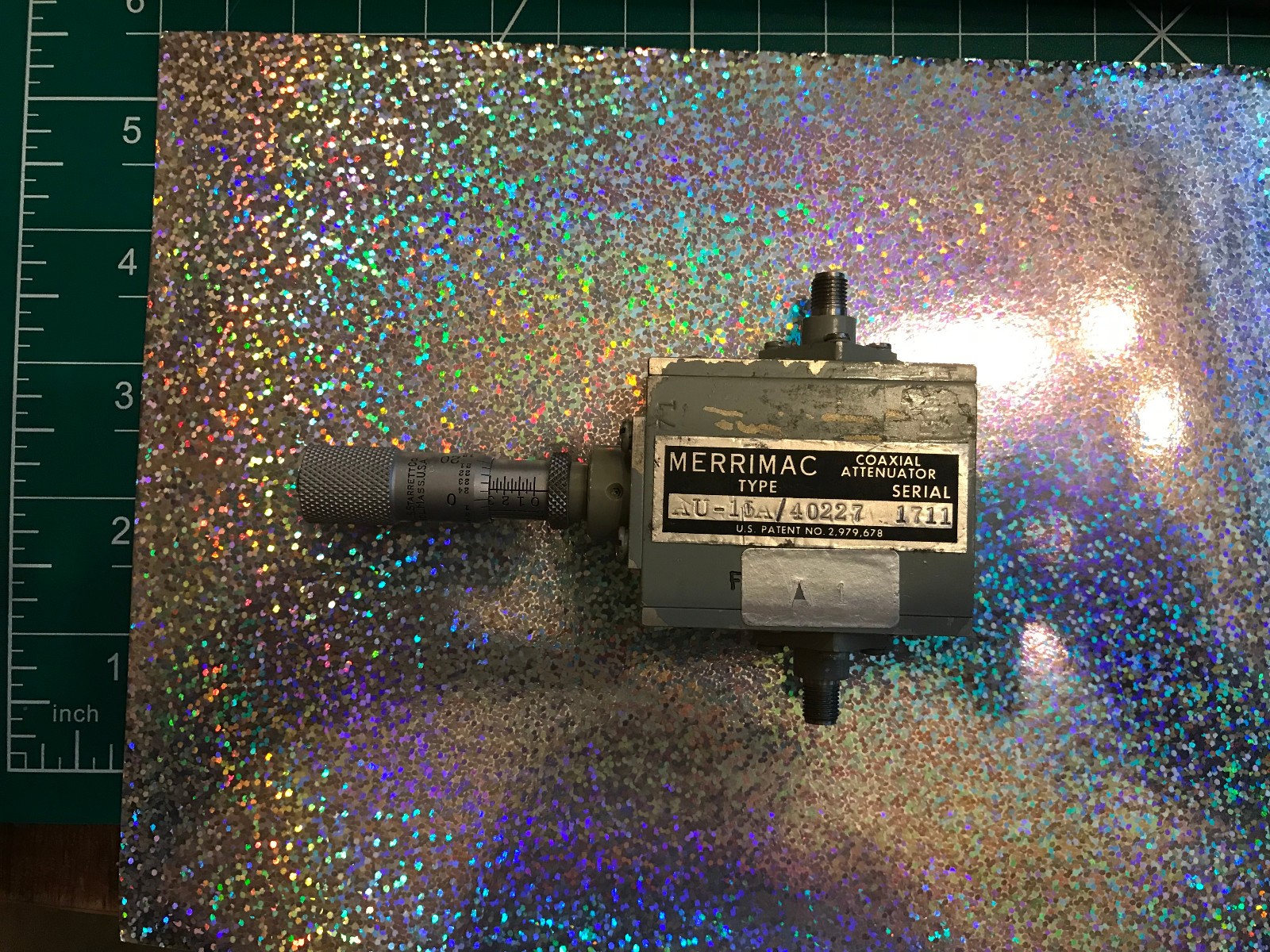LS Starrett Mic head, 0-.5", attached to Used Merrimac AU-15A5NAM Coaxial Atten