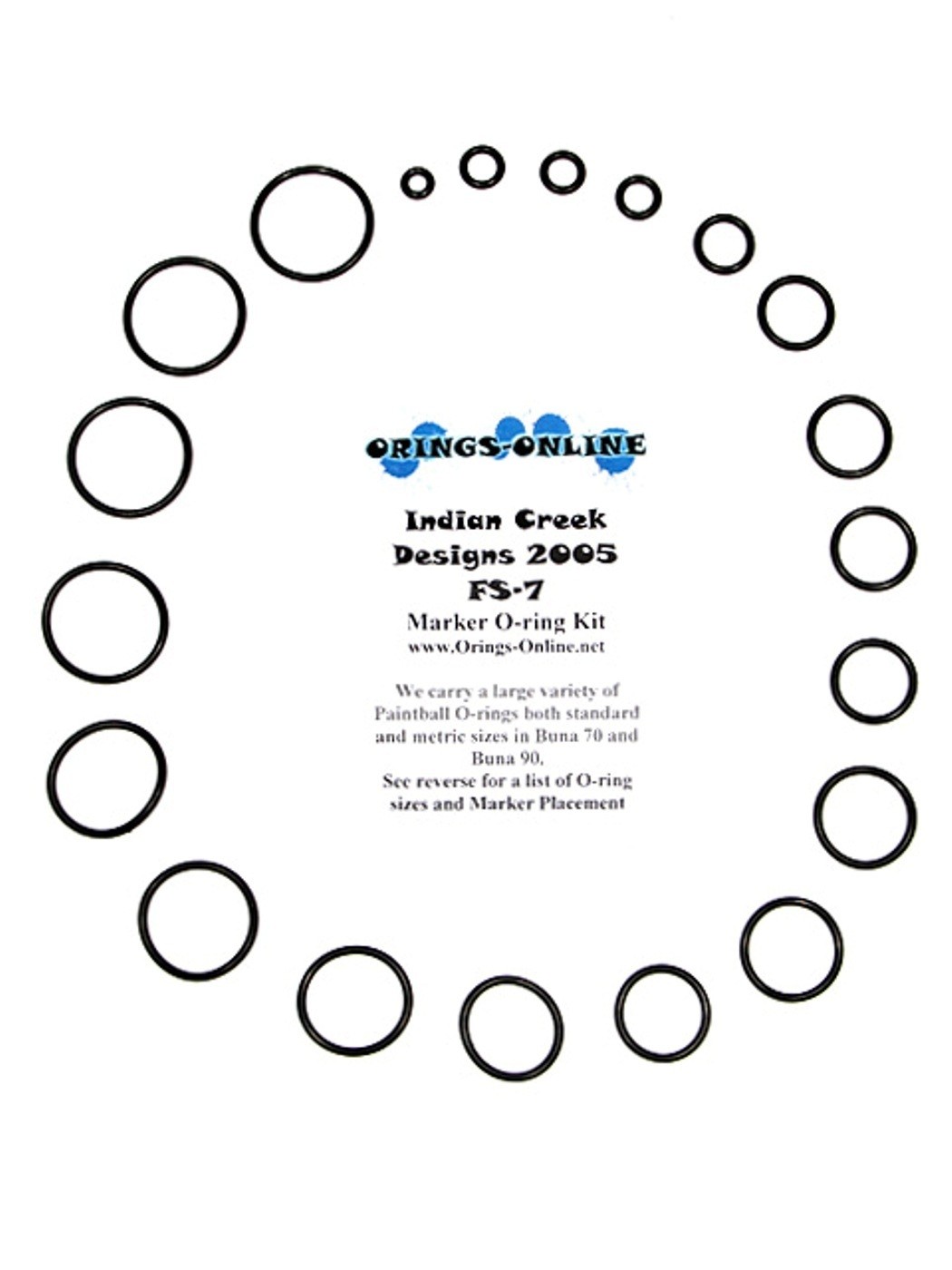 Indian Creek Designs ICD 2005 Freestyle FS-7 Paintball Marker O-ring Kit 4 kits