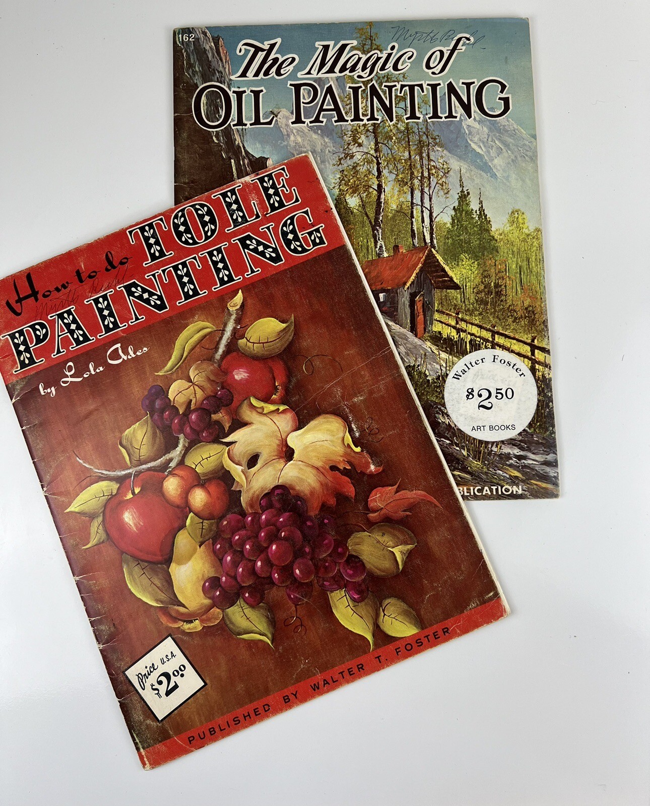 2 Vintage Walter Foster The Magic of Oil Painting Tole Painting Books Paperback