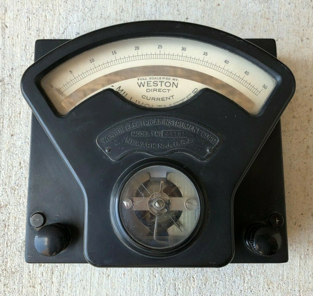 Vintage Weston DC Millivoltmeter Model 61181 (Untested) Steampunk Movie Prop