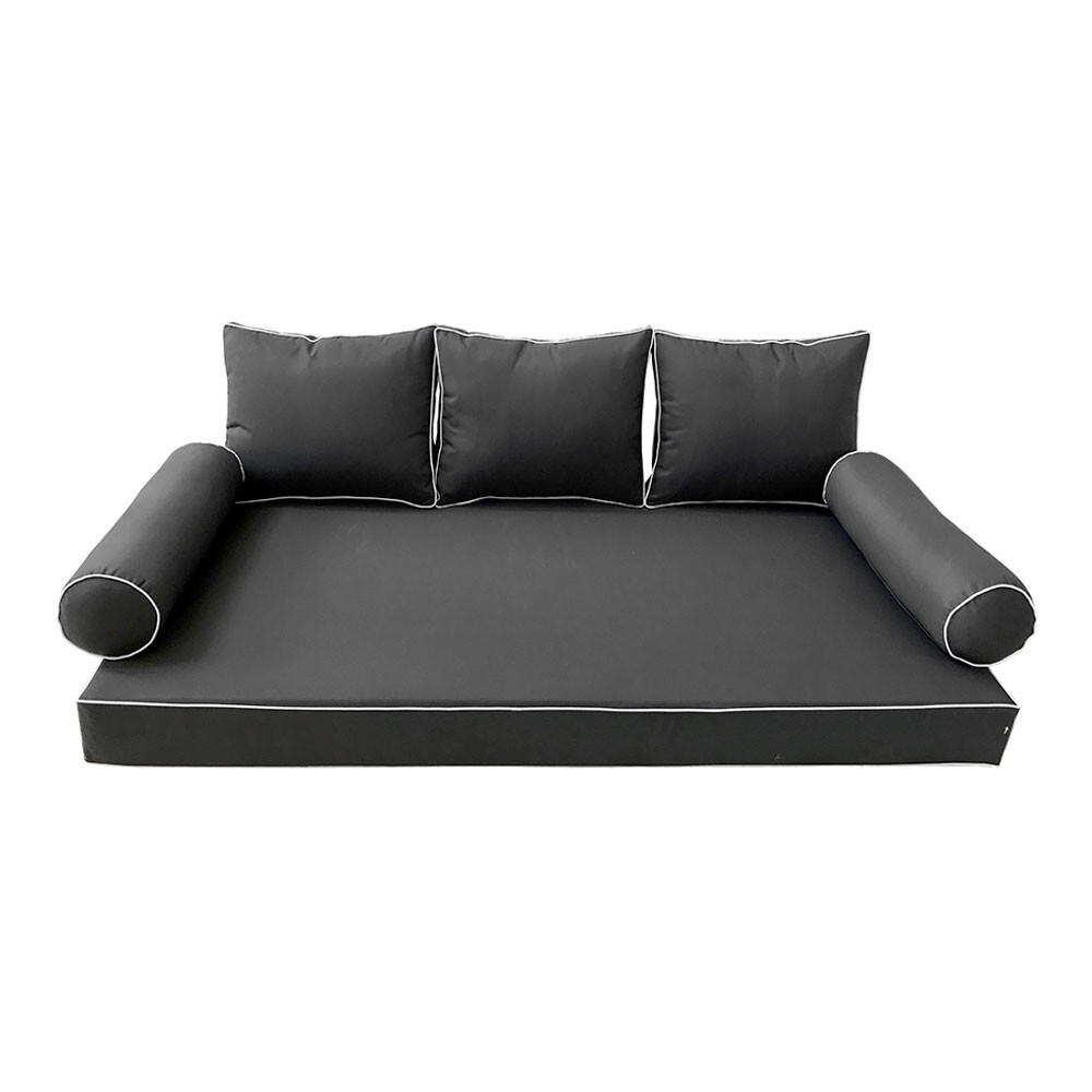 Style3 6PC Contrast Pipe Daybed Mattress Cushion Complete Set-Queen Size AD003