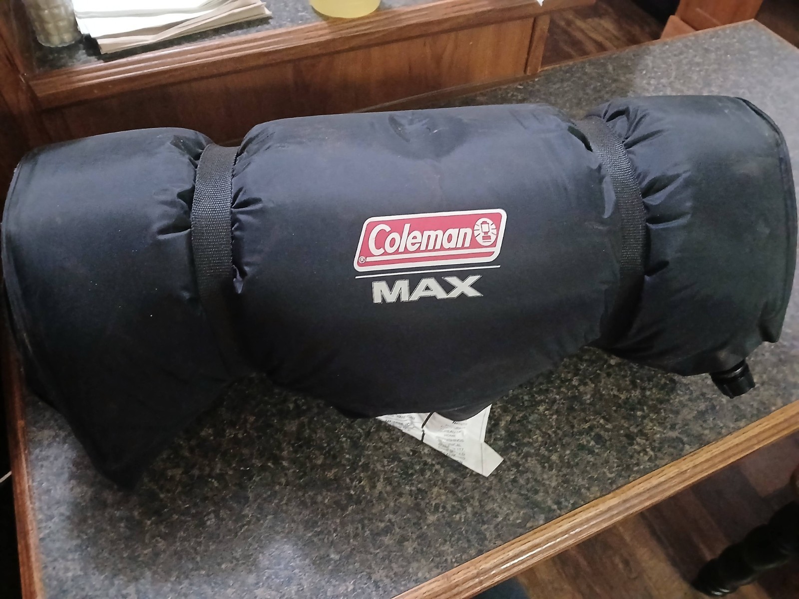 Coleman MAX Black Inflatable Camping Sleeping Pad Self Inflating with Valve EUC
