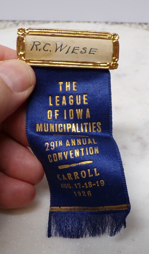 1926 The League Of Iowa Municipalities Convention Carroll Iowa RC Wiese FAMILY?