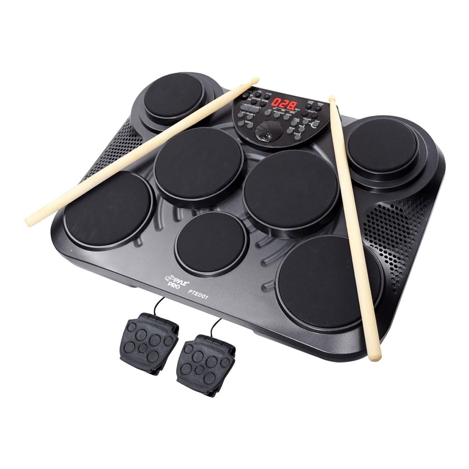 Pyle Electronic Tabletop Drum Set PTED01 - 8 Pads 600 Sounds
