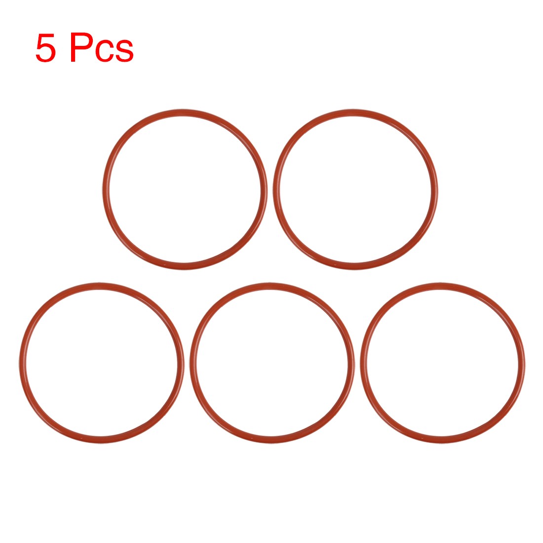5pcs Red Universal Silicone O-Ring Sealing Gasket Washer for Car 80mm x 3.5mm