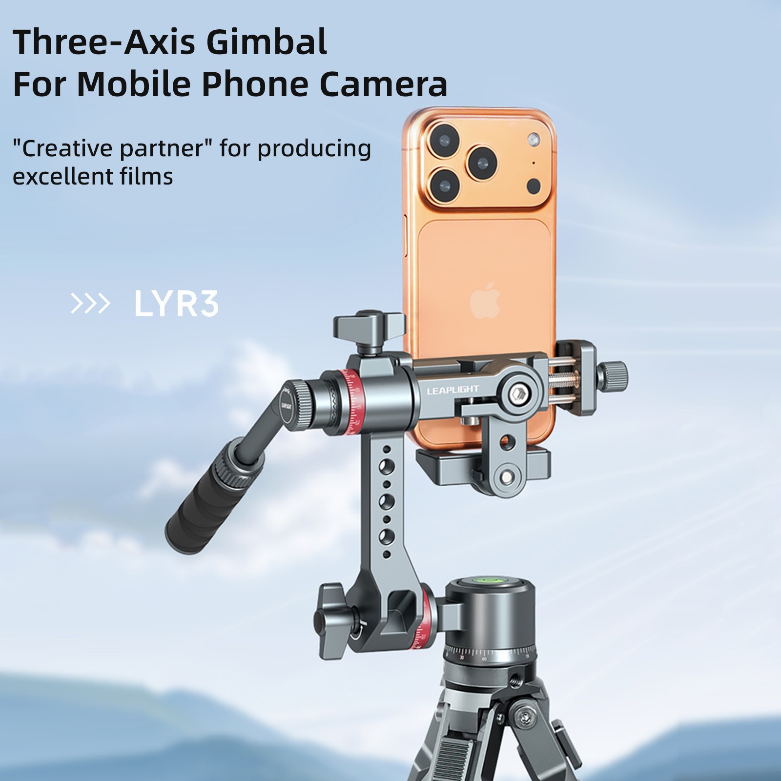 Gimbal Stabilizer Three-Axis Tripod Fluid Head Pan Tilt Quick Release Handle Cla