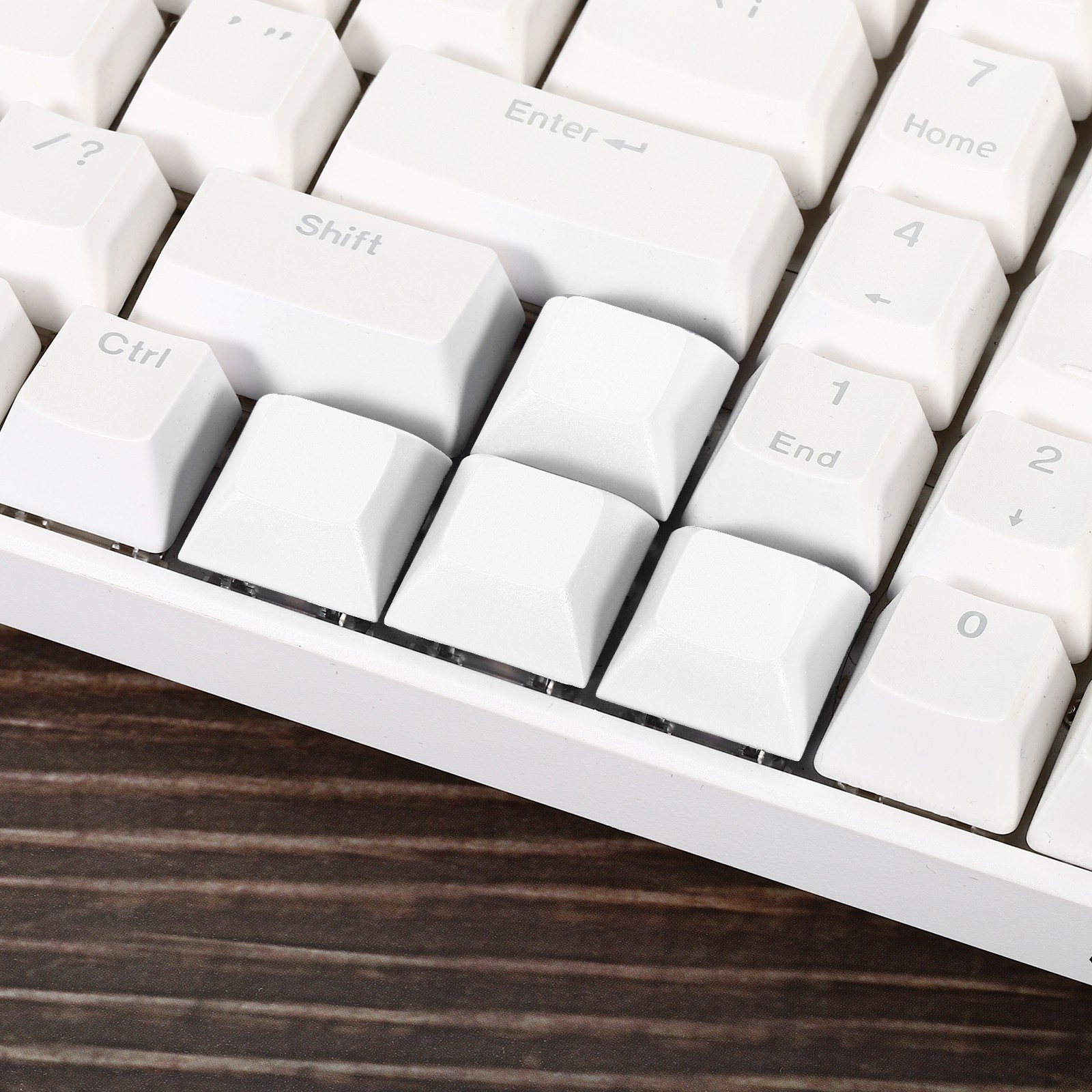 10Pack 1U Blank Keycaps Universal Mechanical PBT Keyboard Replacement White