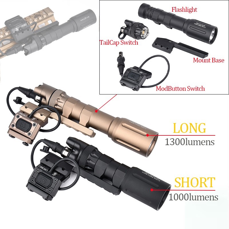 WADSN Tactical Flashlight PLH/V2 Metal Offset Mount Base ModButton Press Switch