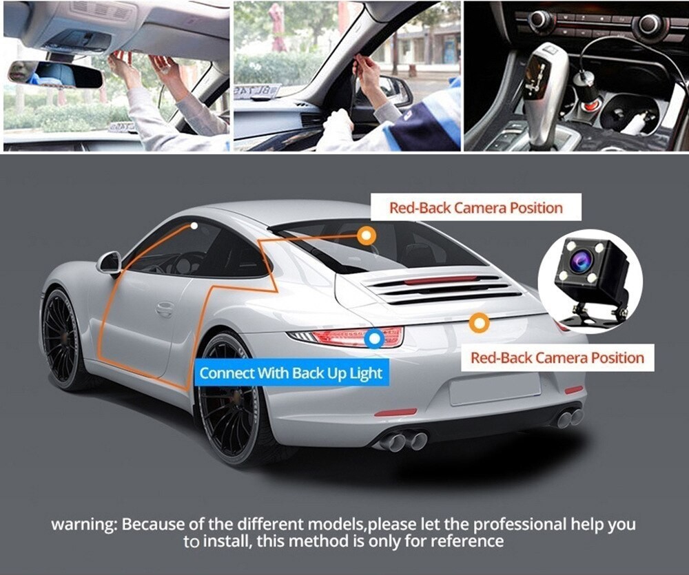 HD WiFi Dash Car DVR Camera W/ Rear View Night Vision Loop Recording G-Sensor