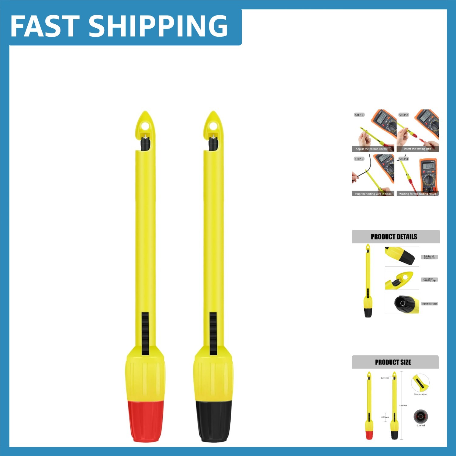 Durable Insulation Piercing Clips for Multimeters - Adjustable 14-22 AWG, 2 Pack