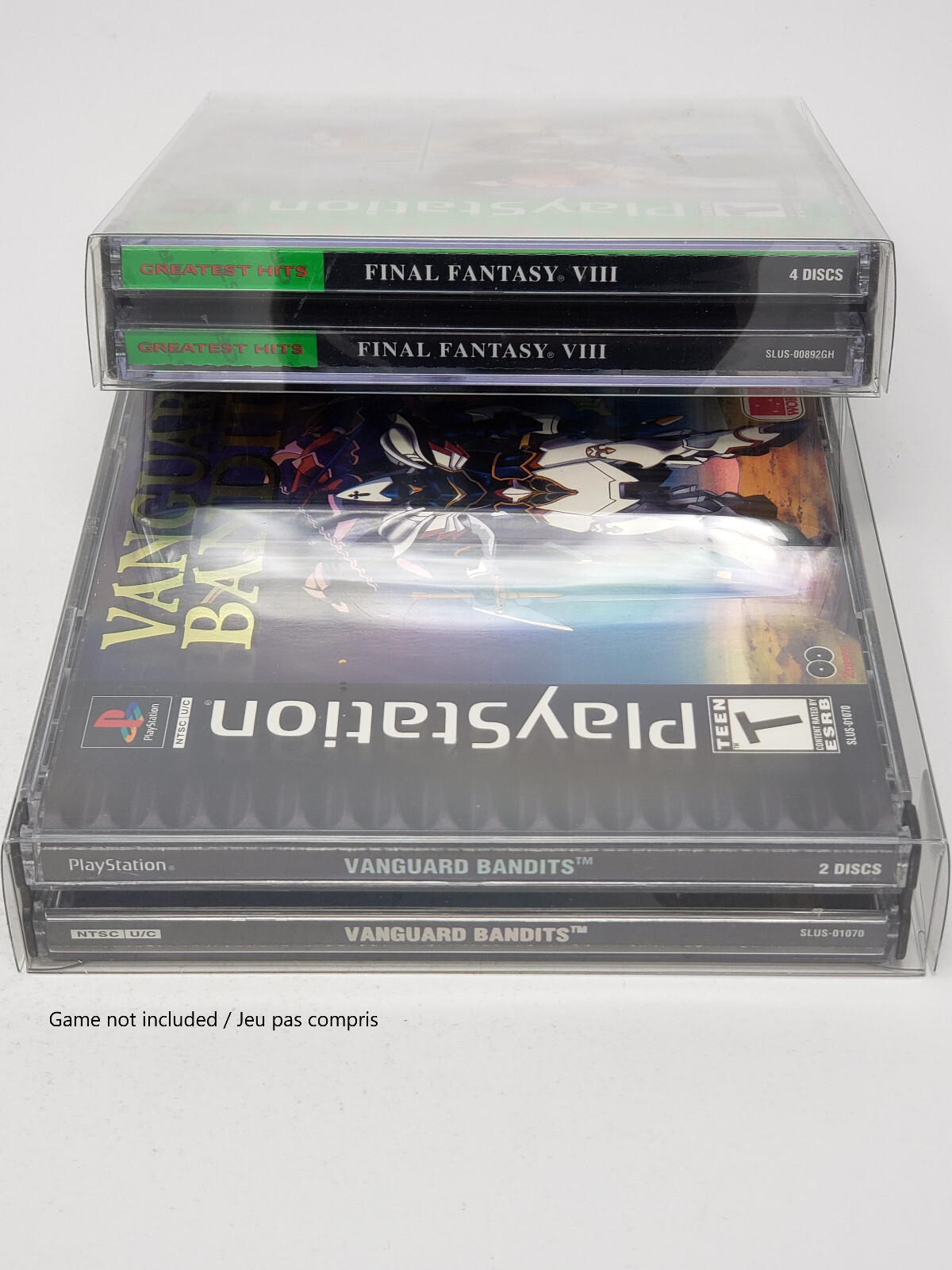 10 PCS BOX PROTECTOR FOR SONY PS1 DOUBLE CASE GAME CLEAR PLASTIC CASE
