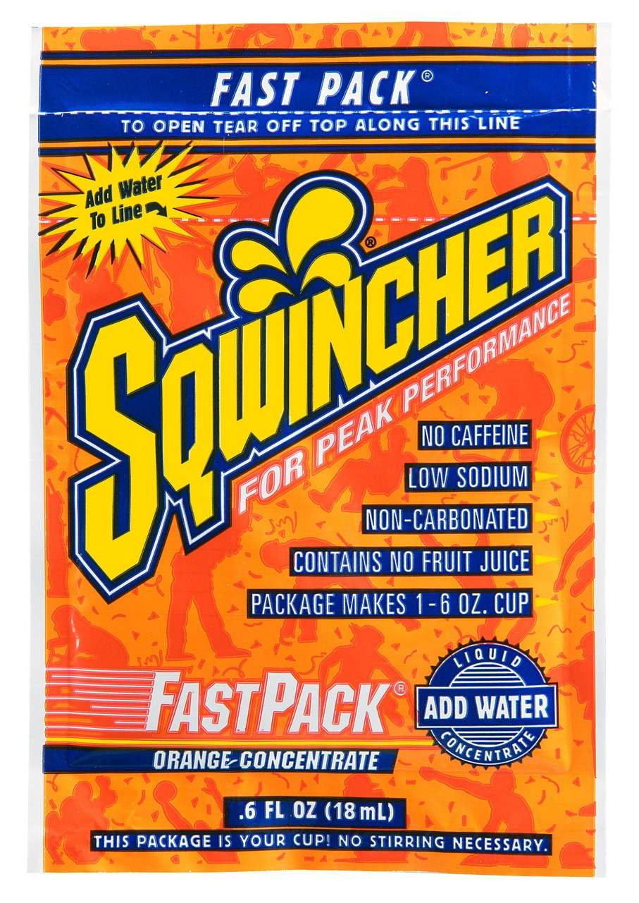 Sqwincher 0.6 FL OZ Fast Pack Liquid Concentrate Packet Orange Electro Lot of 50