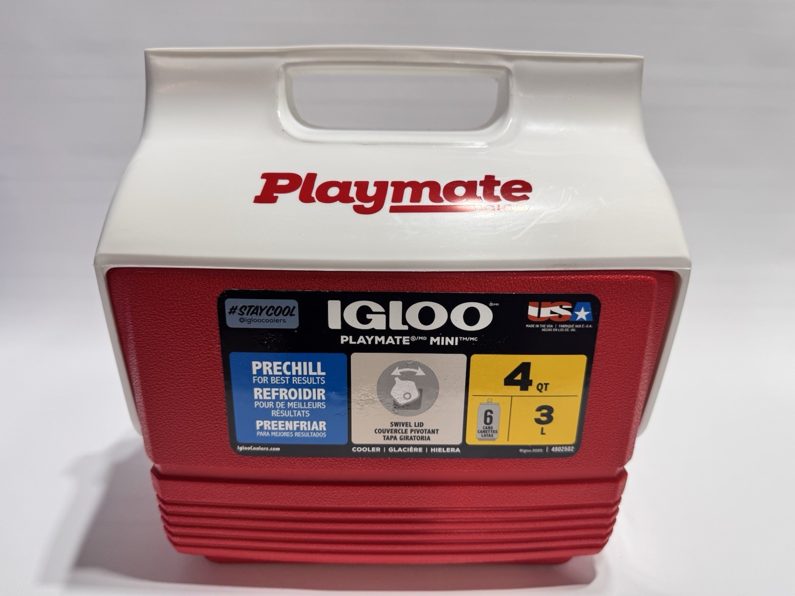 IGLOO Playmate Mini 4 qt. Hard Cooler, Red / White