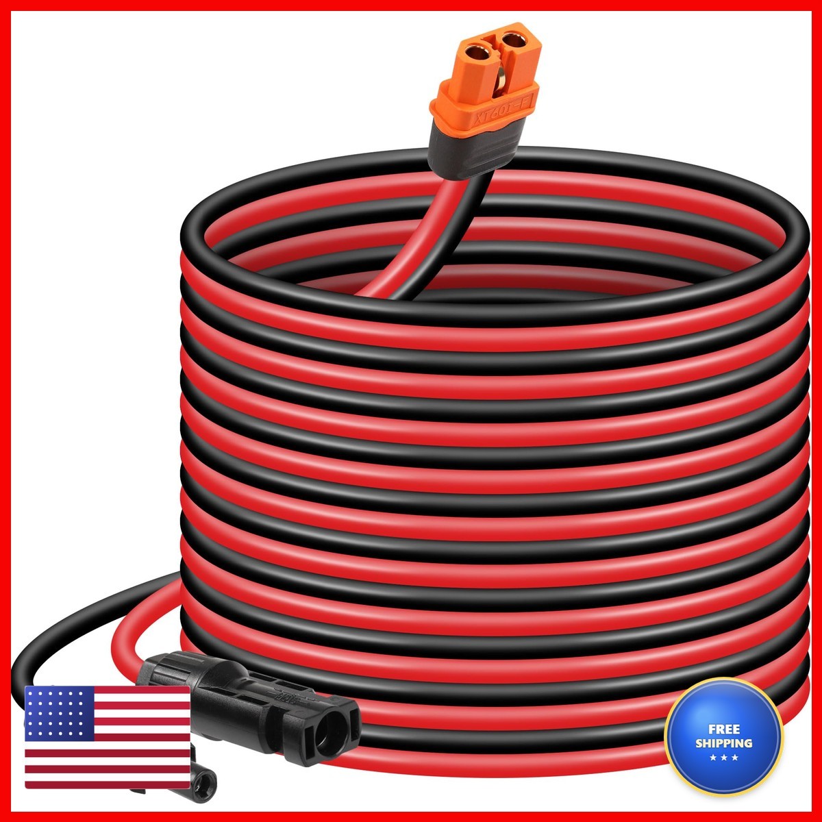 Cerrxian 16.4Ft/5M 12Awg Solar Panel Connector To Xt60I Female Solar Panel